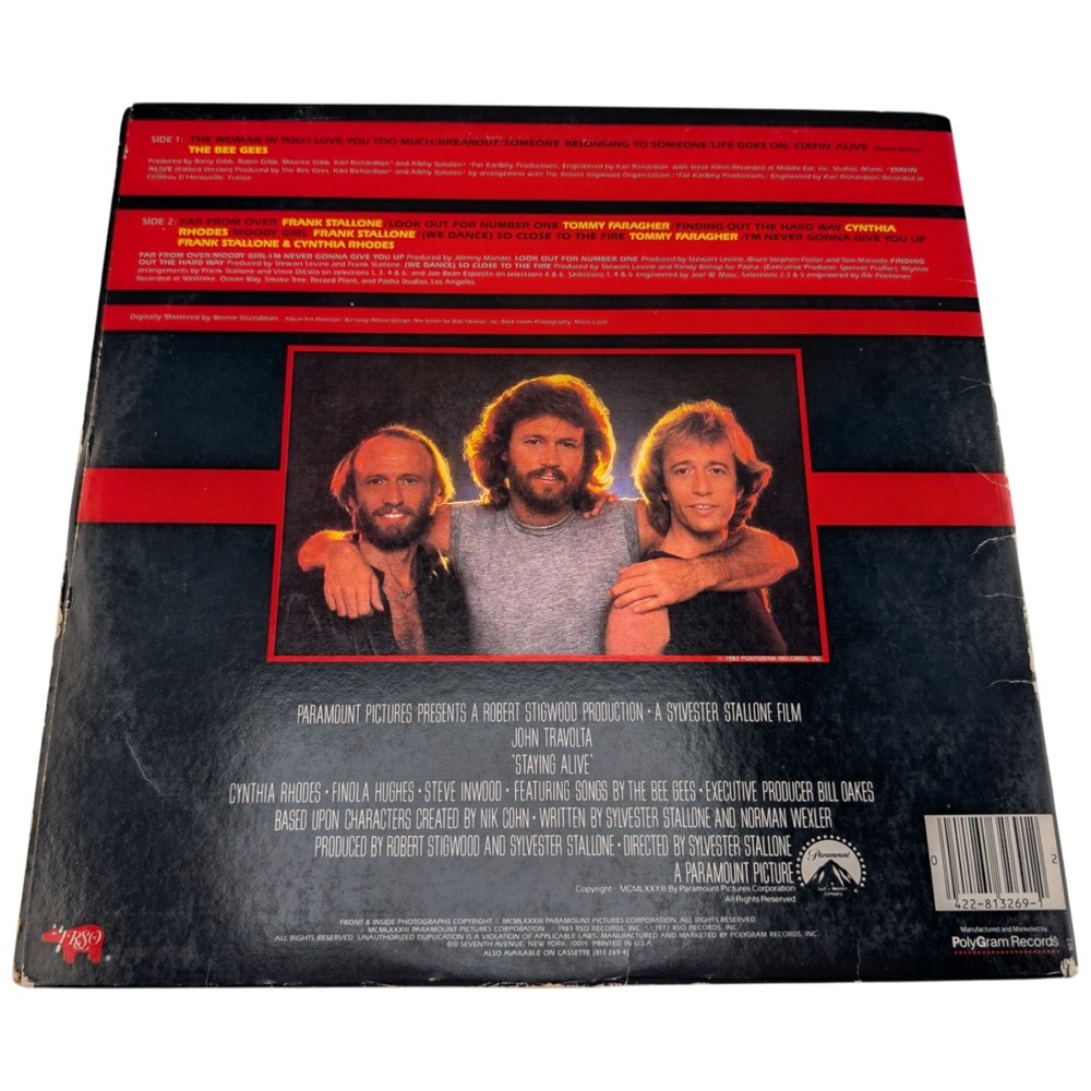 Staying Alive Soundtrack LP 1983 US RSO 422-813 269-1 Y-1 Gatefold EX/VG - Picture 2 of 11